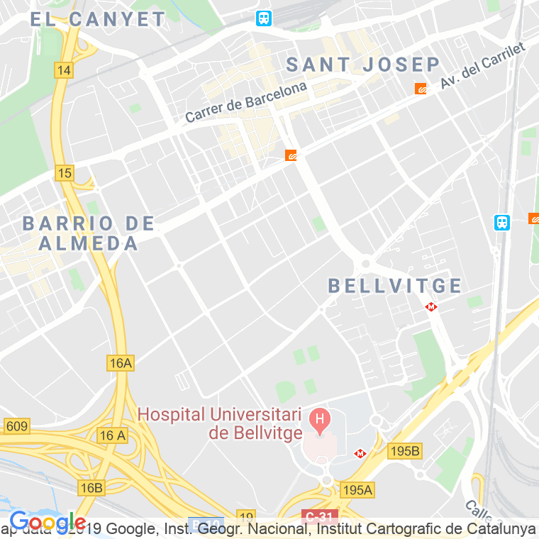 Código Postal calle Mig, carretera en Hospitalet de Llobregat,l'