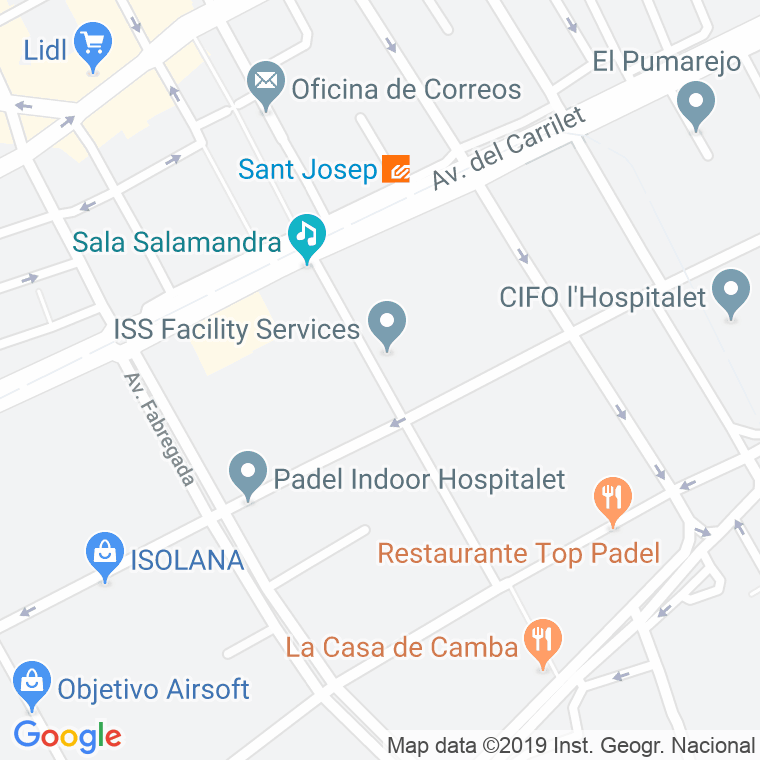 Código Postal calle Riera Dels Frares en Hospitalet de Llobregat,l'