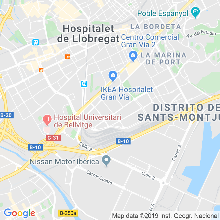 Código Postal calle Cinturo Del Litoral   (Impares Del 1 Al 31)  (Pares Del 2 Al 20) en Hospitalet de Llobregat,l'