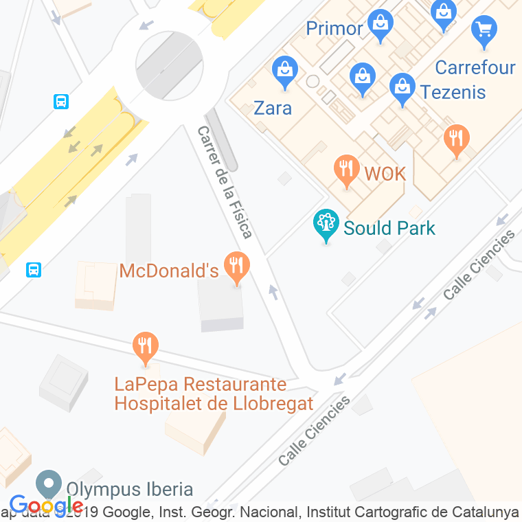Código Postal calle Fisica en Hospitalet de Llobregat,l'