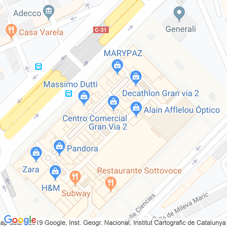 Código Postal calle Gran Via, avinguda (Impares Del 1 Al Final) en Hospitalet de Llobregat,l'