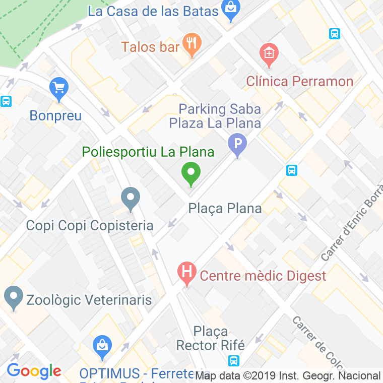 Código Postal calle Plana, plaça en Badalona