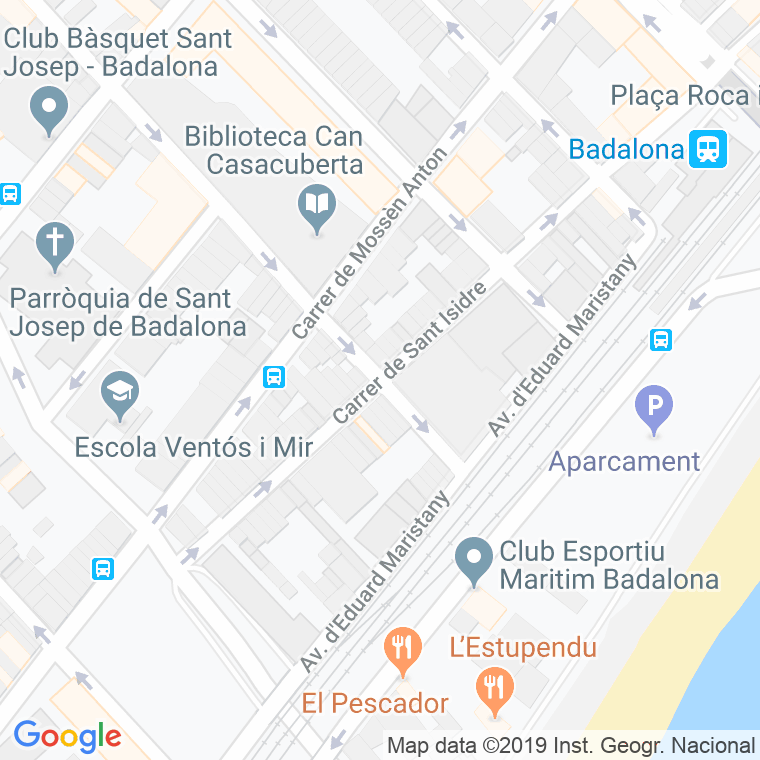 Código Postal calle Sant Isidre en Badalona