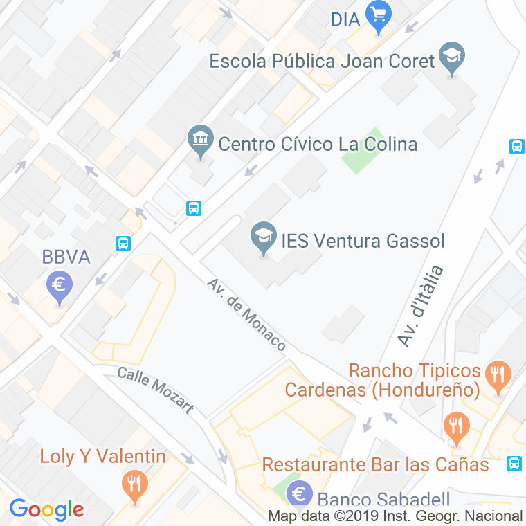 Código Postal calle Ventura Gassol en Badalona