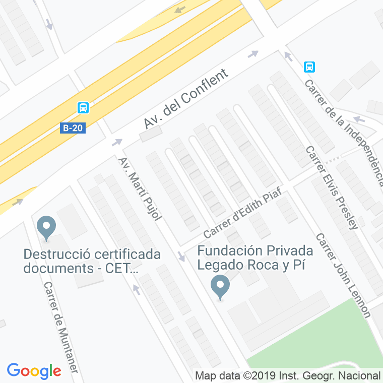 Código Postal calle Carmen Amaya en Badalona