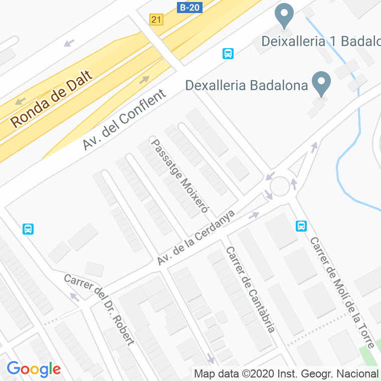 Código Postal calle Moixero, passatge en Badalona