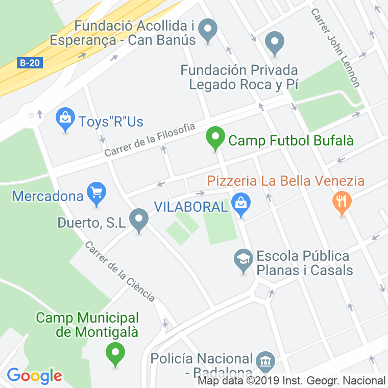 Código Postal calle Campoamor en Badalona