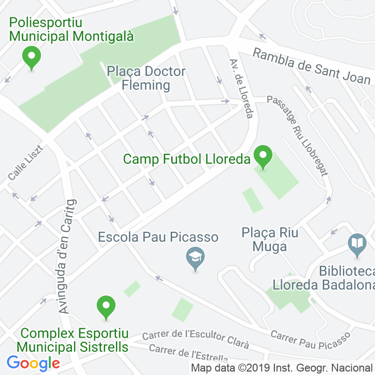 Código Postal calle Lloreda, avinguda en Badalona