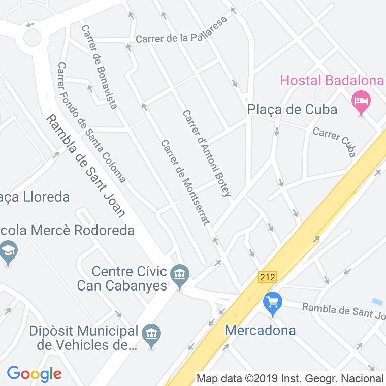Código Postal calle Montserrat en Badalona