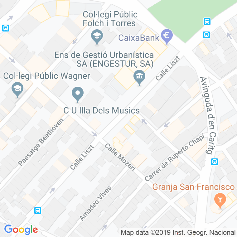 Código Postal calle Musics, Dels, plaça en Badalona