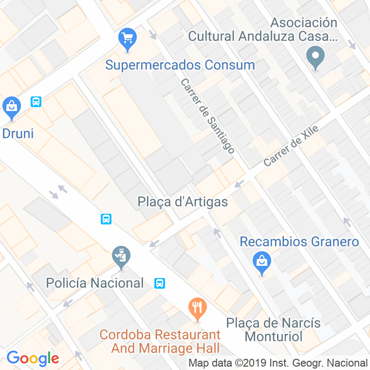 Código Postal calle Artigas, D', plaça en Badalona