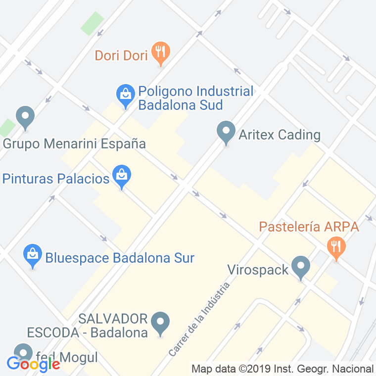 Código Postal calle Julio Galve Brusson en Badalona