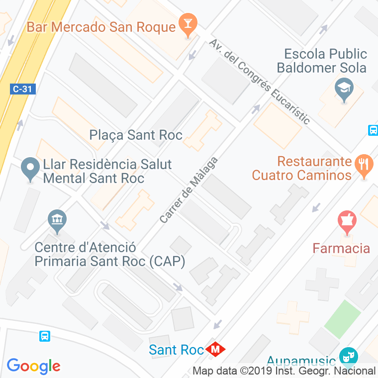 Código Postal calle Malaga en Badalona