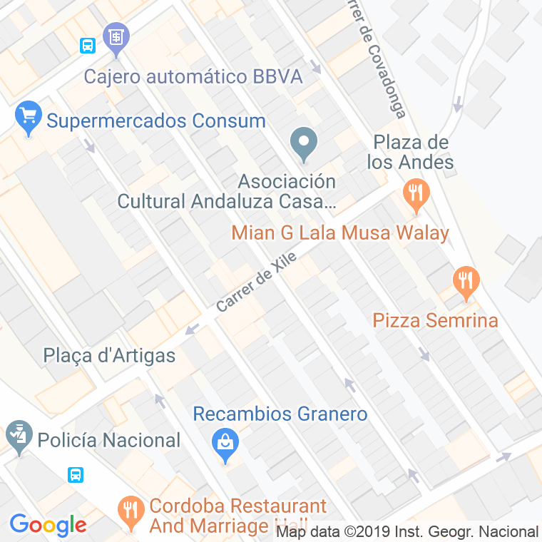 Código Postal calle Rafael Casanovas en Badalona