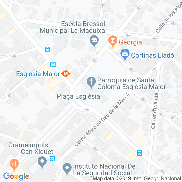 Código Postal calle Esglesia, plaça en Santa Coloma de Gramanet