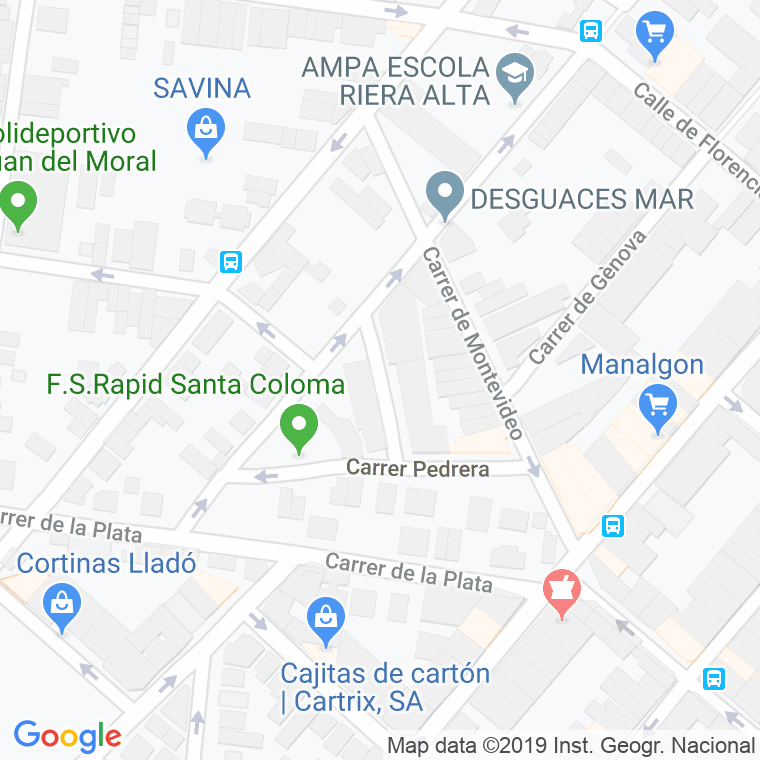Código Postal calle Pedrera, passatge en Santa Coloma de Gramanet