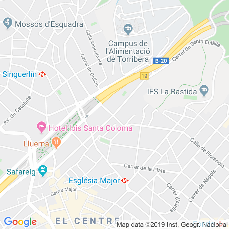 Código Postal calle Prat De La Riba en Santa Coloma de Gramanet