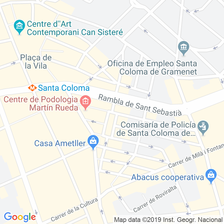 Código Postal calle Sagarra   (Impares Del 1 Al 19)  (Pares Del 2 Al 18) en Santa Coloma de Gramanet
