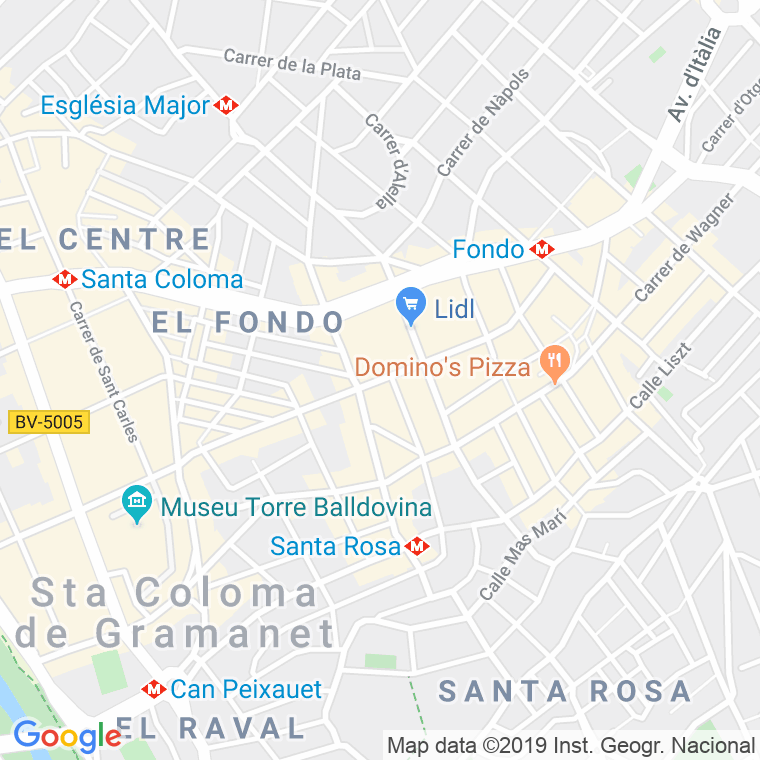 Código Postal calle Mila I Fontanals en Santa Coloma de Gramanet