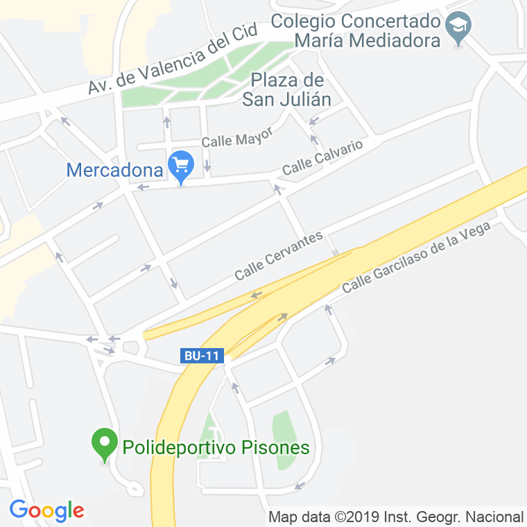 Código Postal calle Cervantes   (Impares Del 1 Al 9)  (Pares Del 2 Al 8) en Burgos