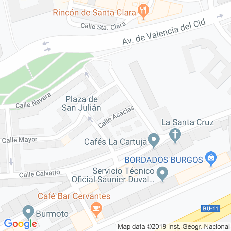 Código Postal calle Acacias, Las en Burgos