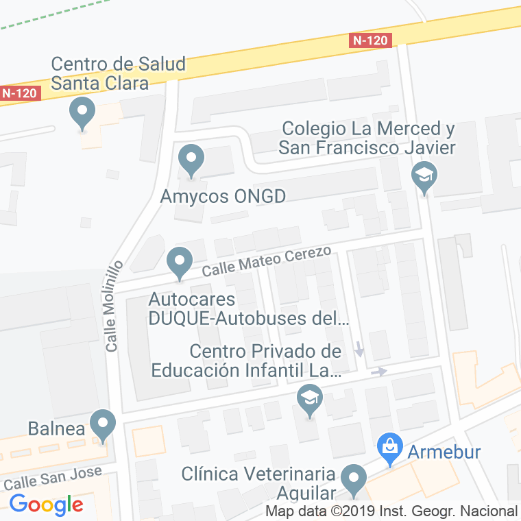 Código Postal calle Mateo Cerezo en Burgos