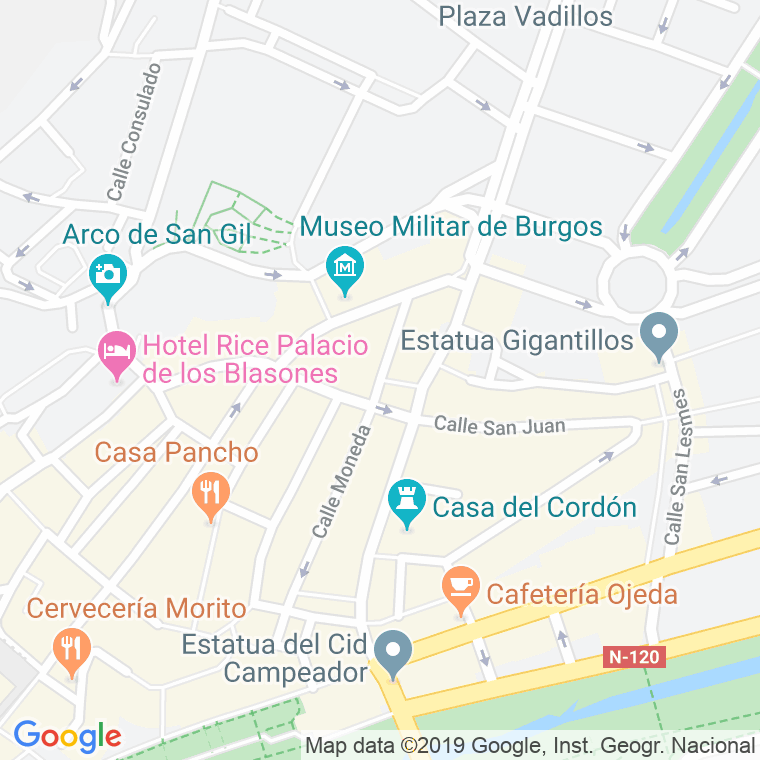 Código Postal calle General Santocildes en Burgos