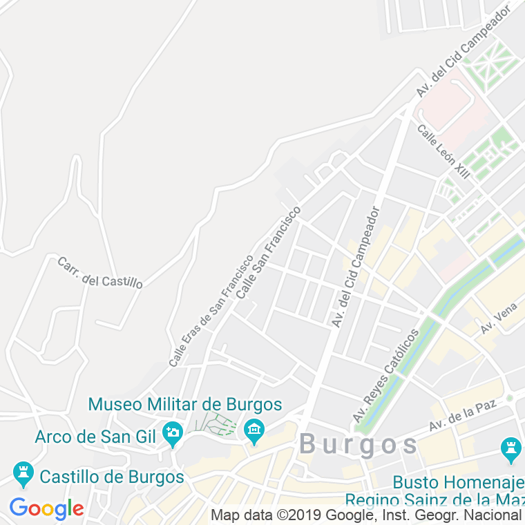 Código Postal calle San Francisco   (Impares Del 29 Al Final)  (Pares Del 12 Al Final) en Burgos