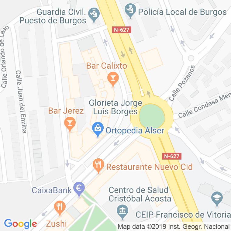 Código Postal calle Jorge Luis Borges, glorieta en Burgos