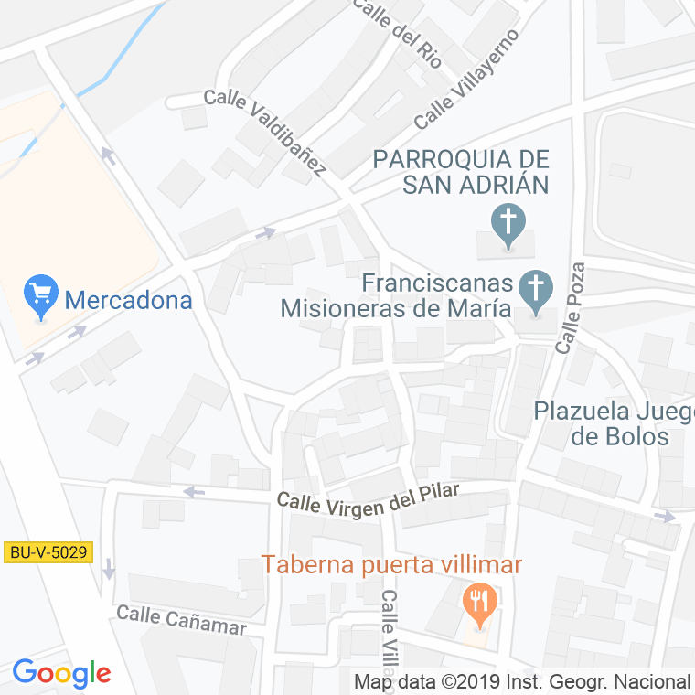 Código Postal calle Cura, Del (Barrio De Villimar) en Burgos
