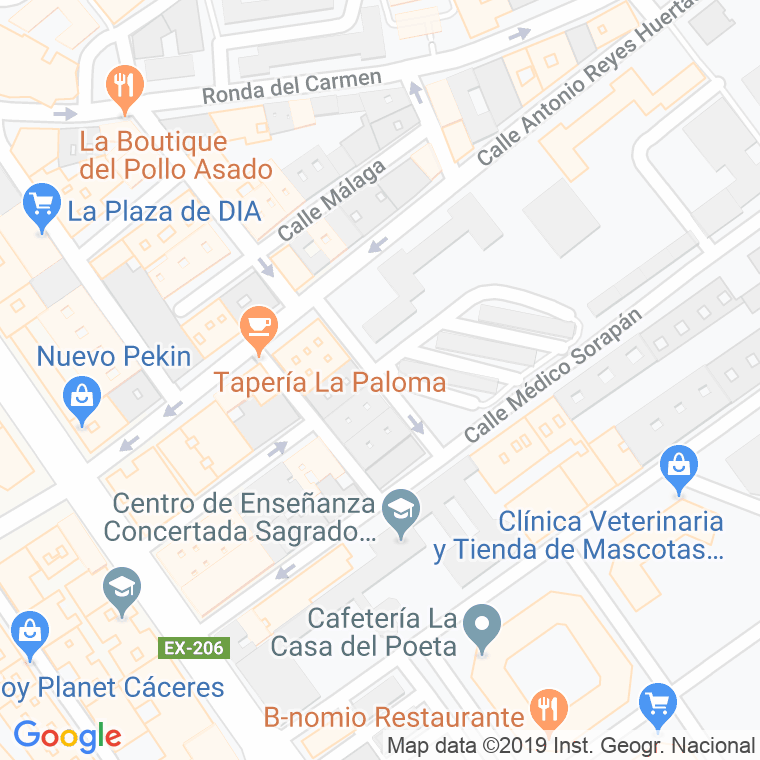 Código Postal calle Bellavista en Cáceres