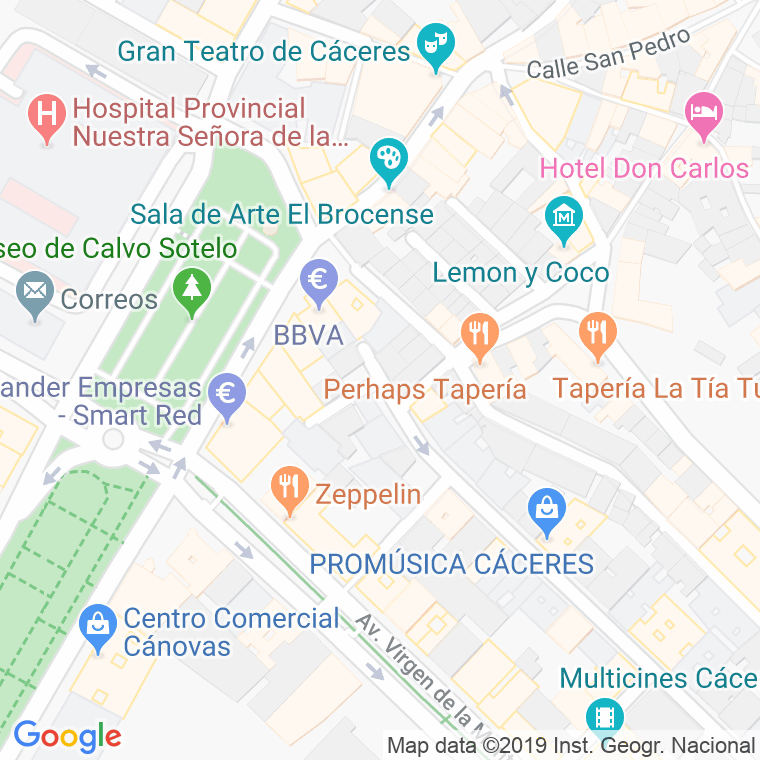 Código Postal calle Carreteros en Cáceres