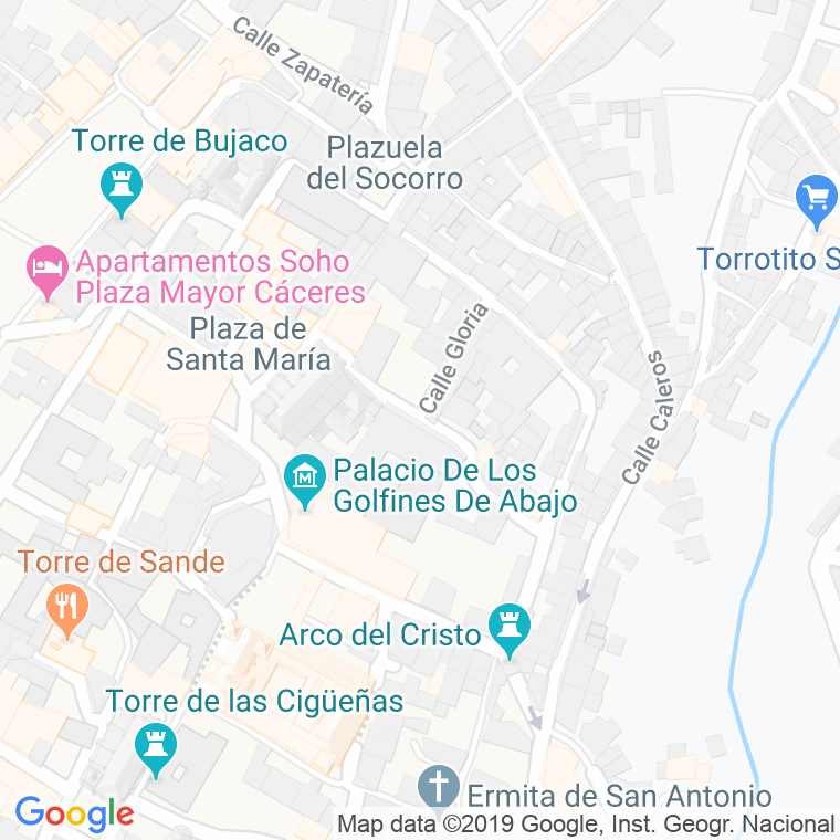 Código Postal calle Amargura, De en Cáceres