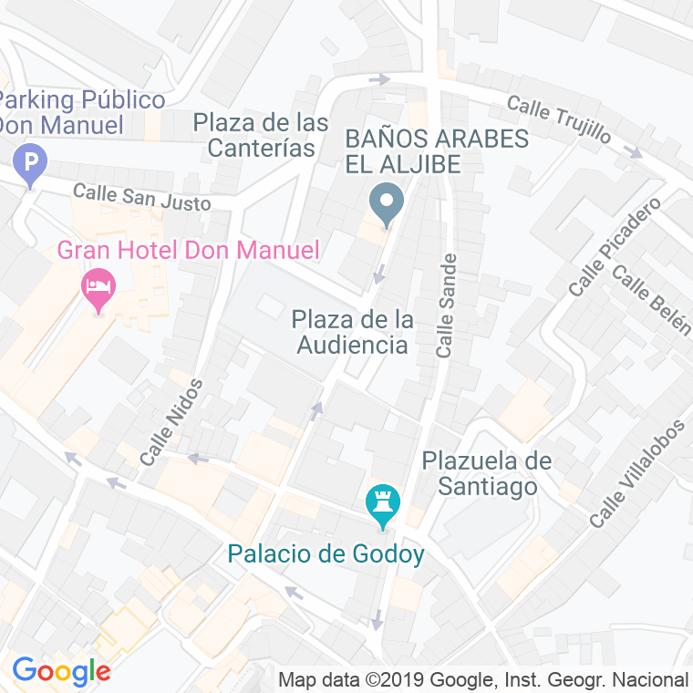 Código Postal calle Audiencia, De La, plaza en Cáceres