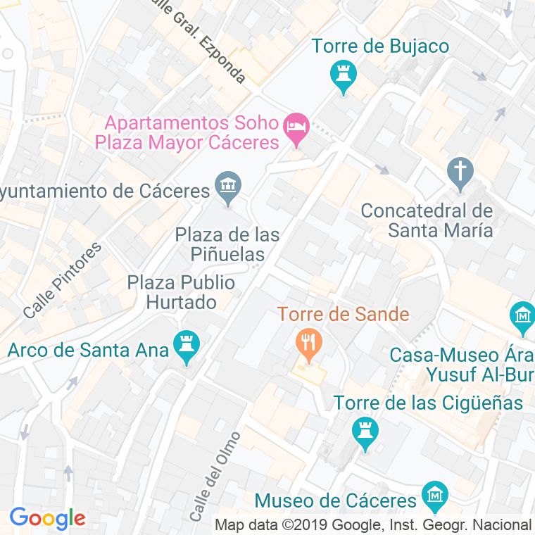 Código Postal calle Caldereros, plaza en Cáceres