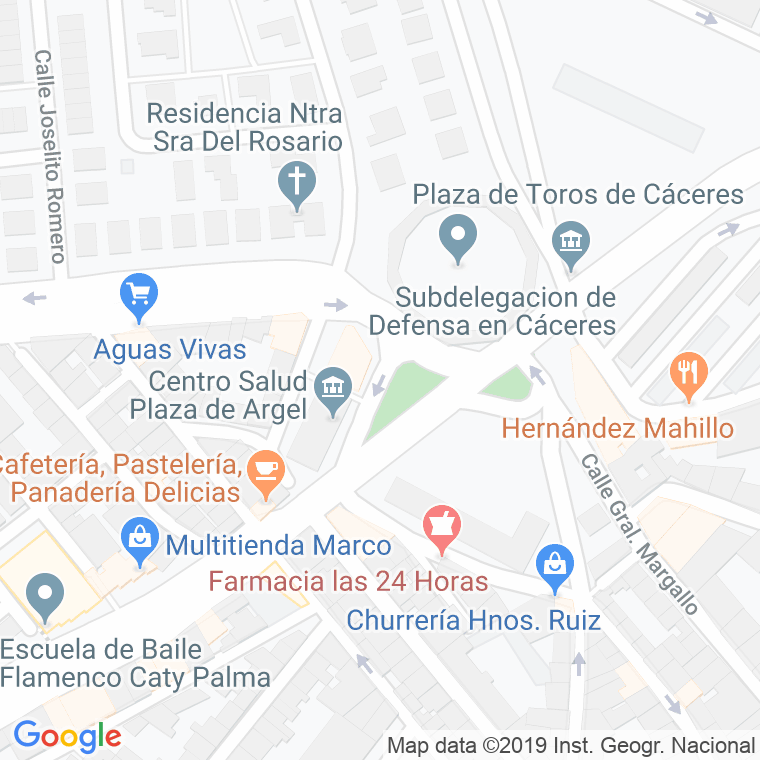 Código Postal calle Argel, plaza en Cáceres