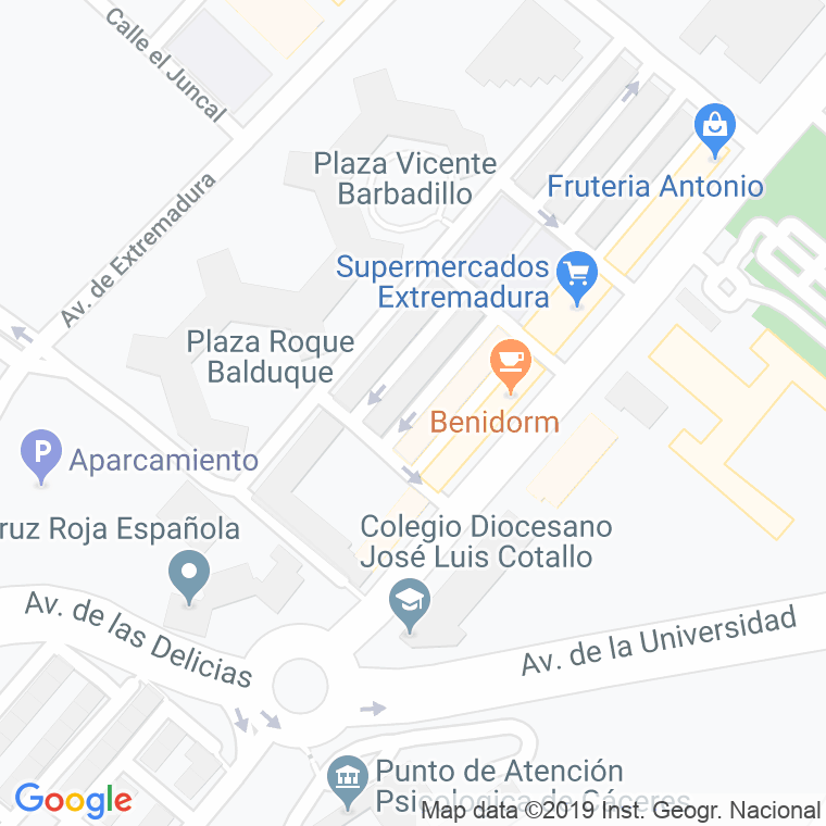 Código Postal calle Divino Morales en Cáceres