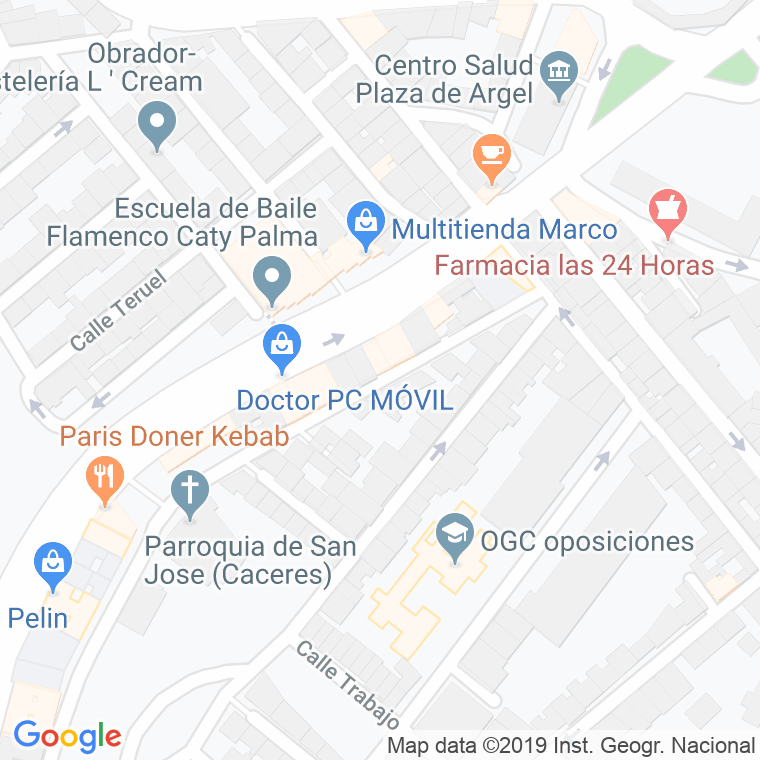 Código Postal calle Eulogio Blasco en Cáceres