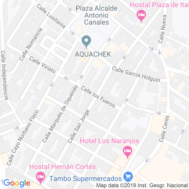 Código Postal calle Fueros, Los en Cáceres