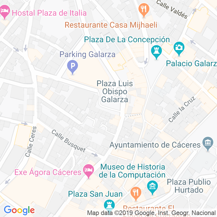 Código Postal calle Maestro Angel Rodriguez en Cáceres