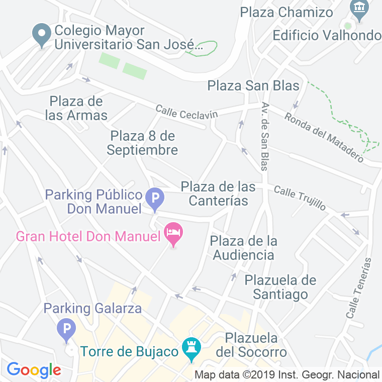 Código Postal calle Narciso Puig Mejias en Cáceres