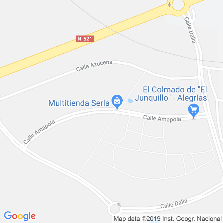Código Postal calle Amapola en Cáceres