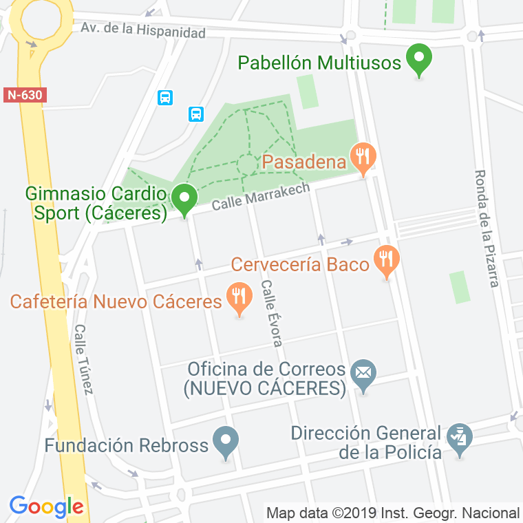 Código Postal calle Avila en Cáceres