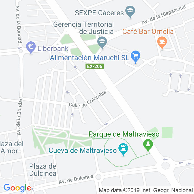 Código Postal calle Ecuador en Cáceres