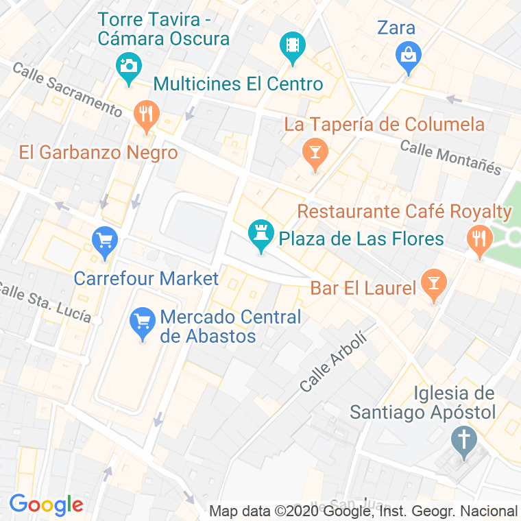 Código Postal calle Flores, De Las, plaza en Cádiz