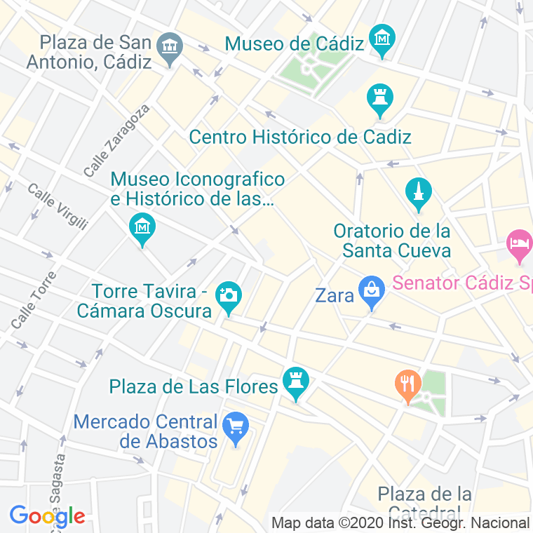 Código Postal calle General Queipo De Llano   (Impares Del 7 Al 47)  (Pares Del 6 Al 42) en Cádiz