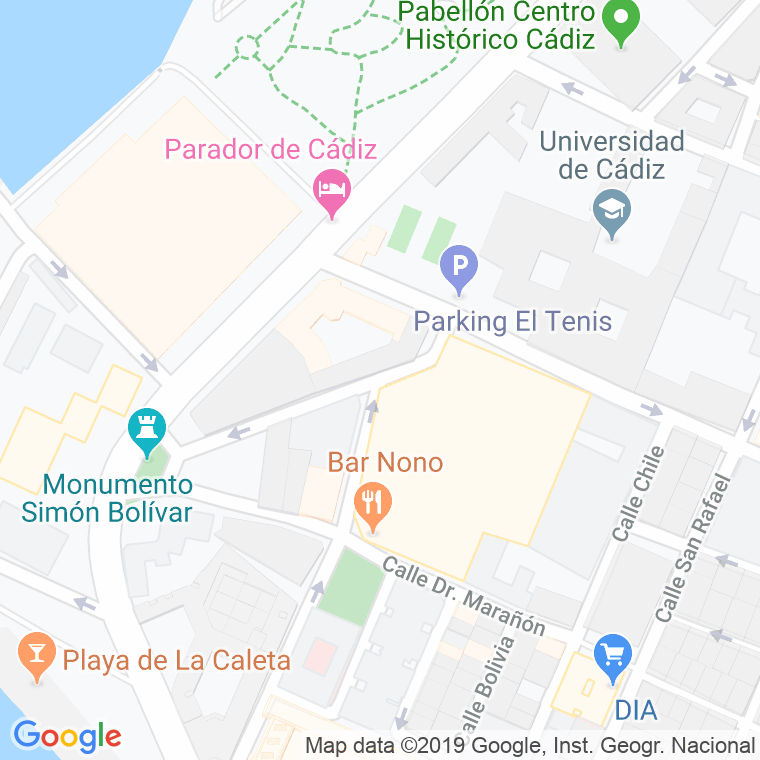Código Postal calle Felipe Abarzuza en Cádiz