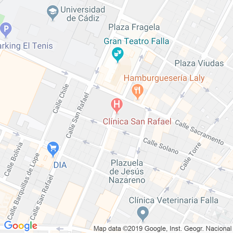 Código Postal calle San Rafael en Cádiz