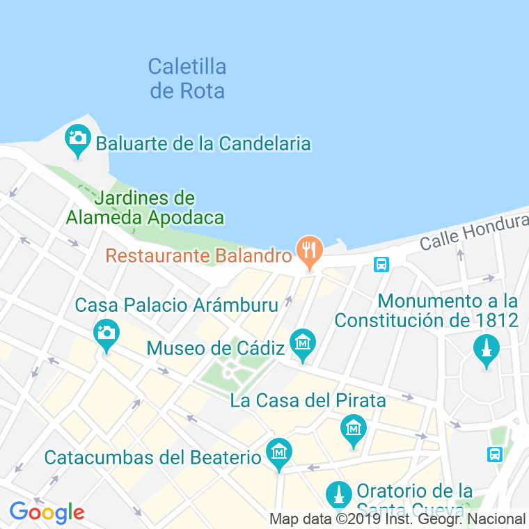 Código Postal calle Apodaca, alameda (Impares Del 1 Al 19)  (Pares Del 2 Al 20) en Cádiz