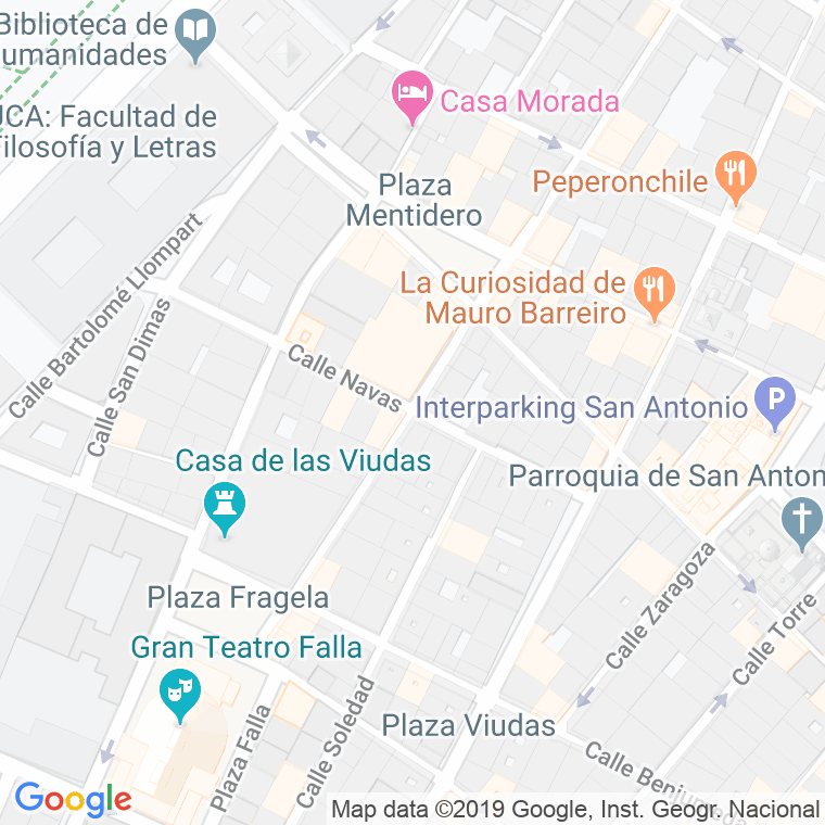 Código Postal calle Ceballos en Cádiz